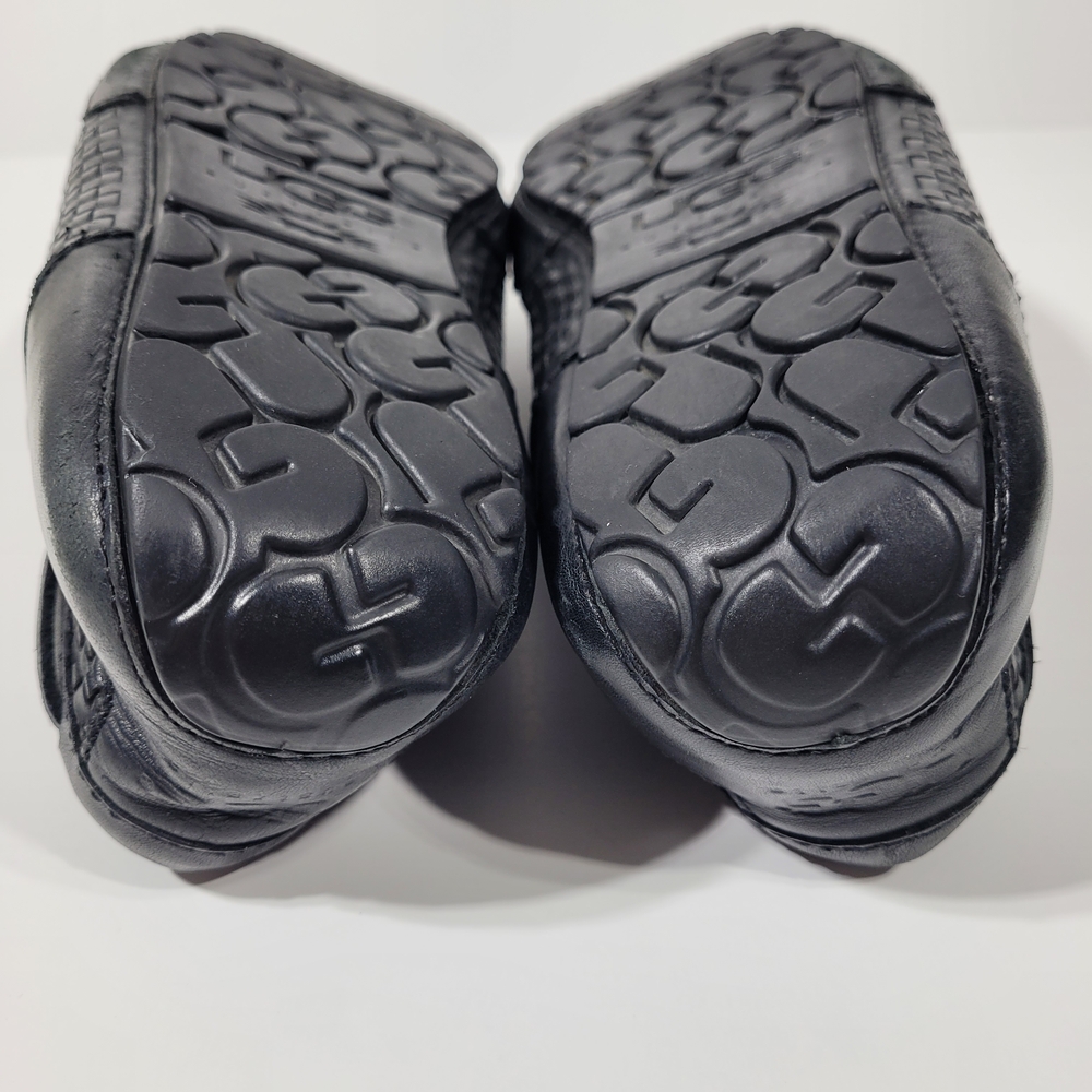 UGG Men’s Black Woven Leather Slip-On Loafers - Picture 11 of 16